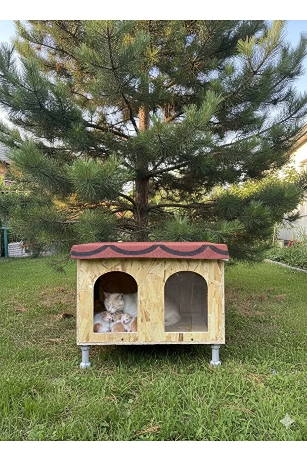 Dış Mekan Xxl Su Ve Rüzgar Geçirmez Demonte Kedi Evi Sokak Hayvanları Kedi Köpek